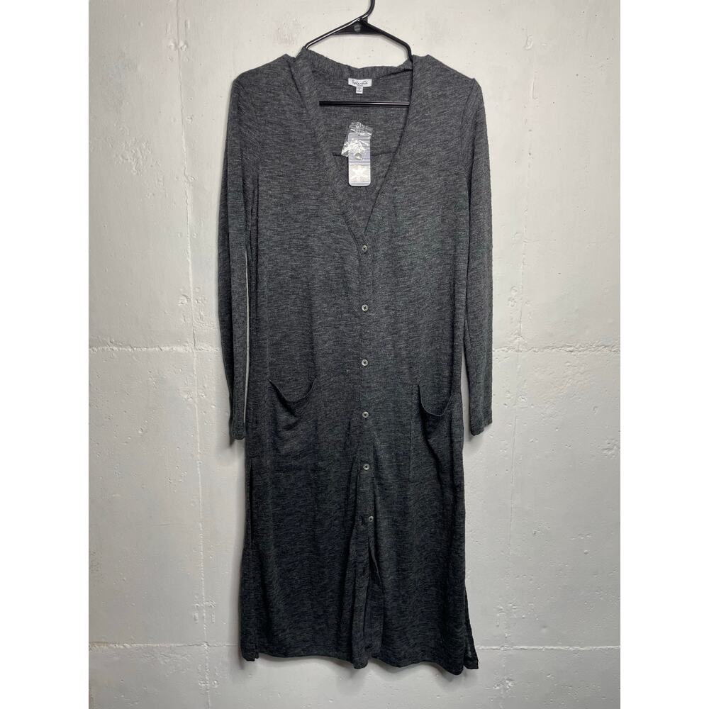 NEW Splendid Gray Button Down Maxi Cardigan Size Small Ashbourne